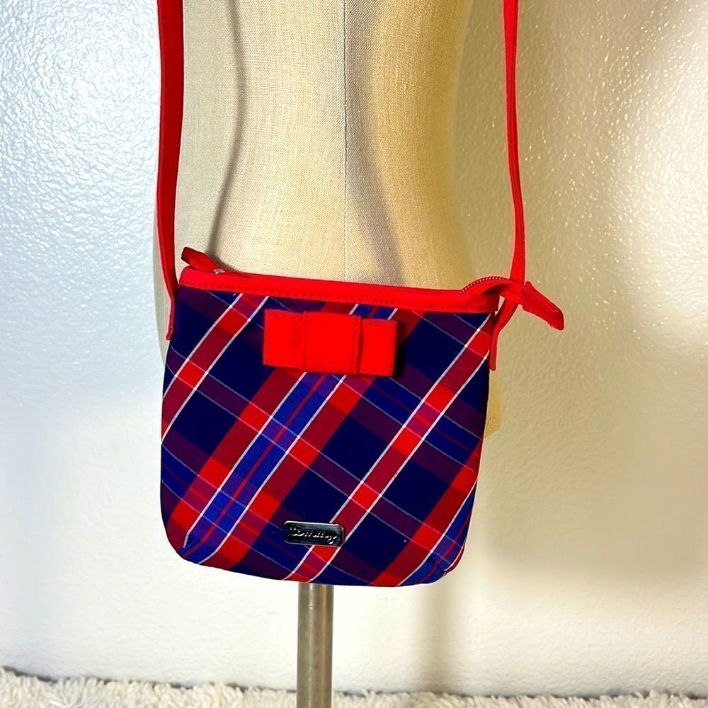 Tommy Hilfiger Red Blue Plaid Crossbody Purse Shoulder Bag Small - Picture 2 of 12